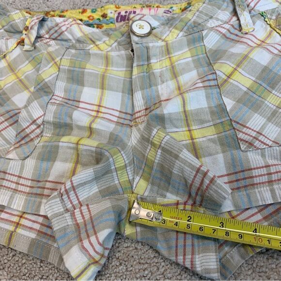 𝅺BILLABONG Tan yellow plaid check cargo shorts Sz 9 - Picture 4 of 9